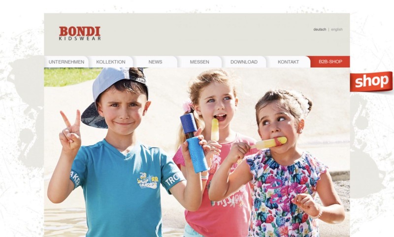 Screenshot der Marke Bondi Kidswear Screenshot der Marke Bondi Kidswear