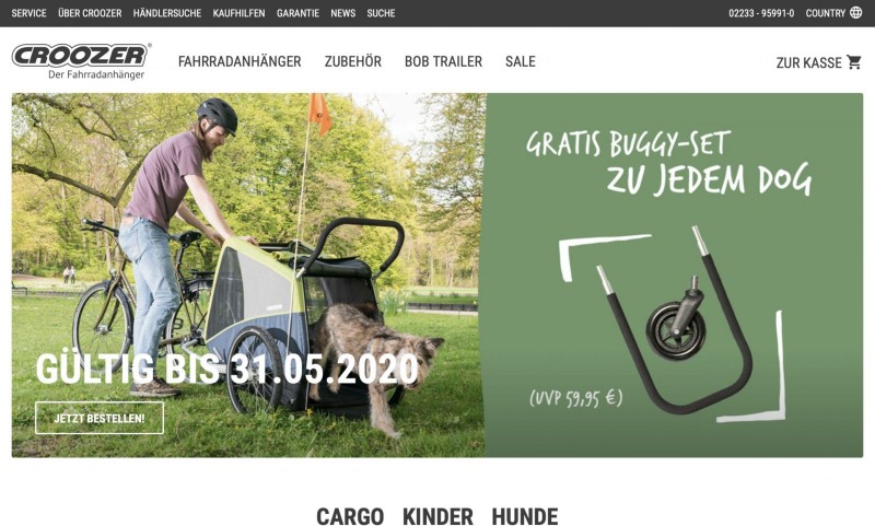 Screenshot der Marke Croozer Screenshot der Marke Croozer