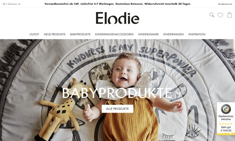 Screenshot der Marke Elodie Details Screenshot der Marke Elodie Details