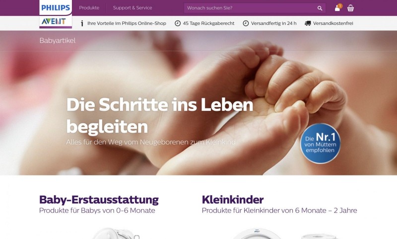 Screenshot der Marke Philips Avent Screenshot der Marke Philips Avent