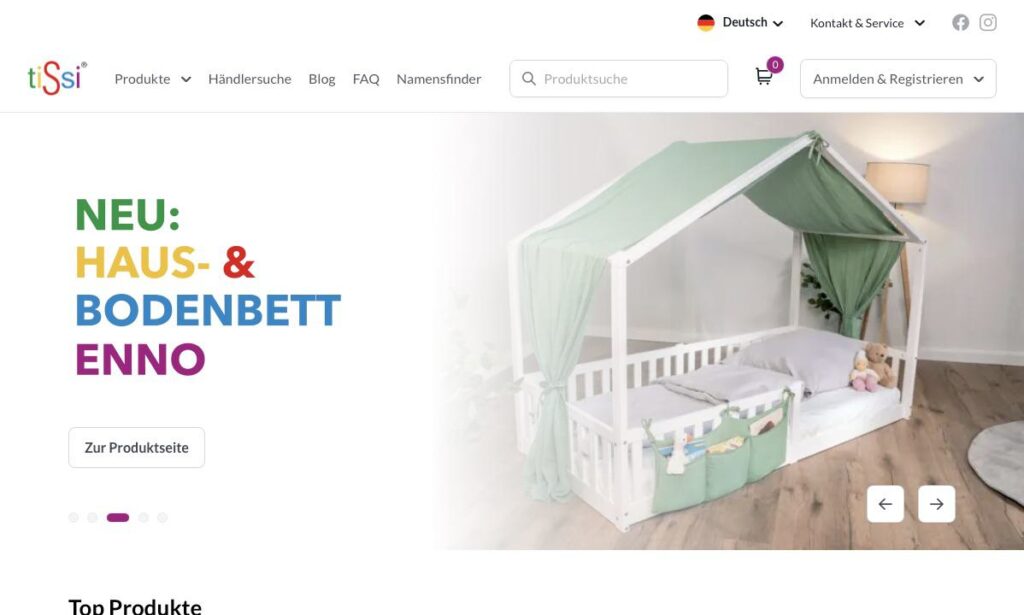 Screenshot der Marke Tissi