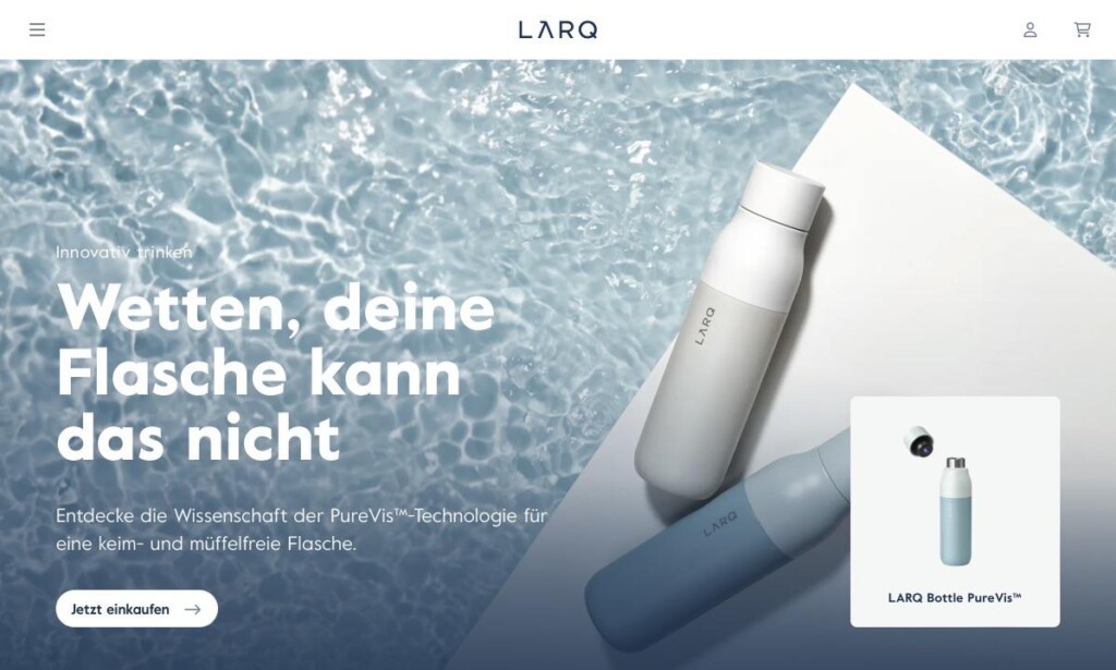 Screenshot der Marke Larq
