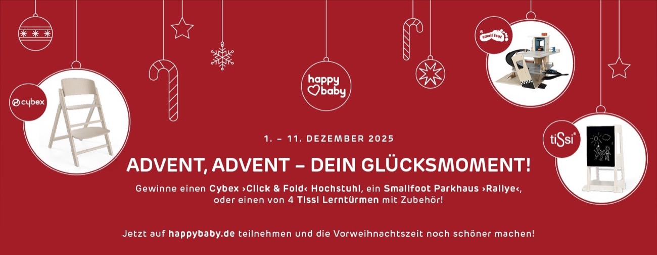 Gewinne einen „Click & Fold“-Hochstuhl von Cybex, ein “Rallye”-Parkhaus von Smallfoot oder einen von vier "Lerntürmen" mit Zubehör von Tissi