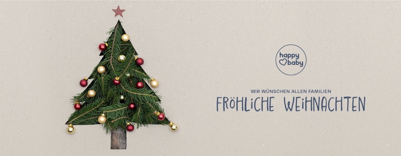 Fröhliche Weihnachten 2025 wünscht dir das happybaby-Team