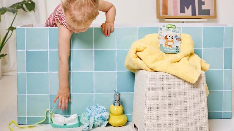 Waschen, planschen, baden – und das mit Bluey und Nanoo Kids